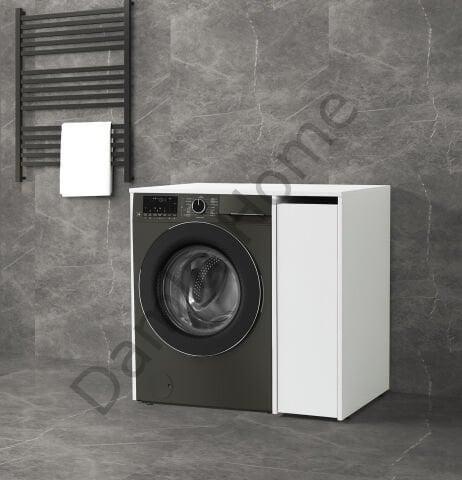 Çamaşır Makinesi Dolabı - Yan Dolaplı - Beyaz