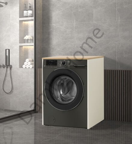 Çamaşır Makinesi Dolabı - Ekru/Meşe