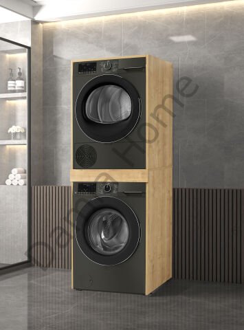 Çamaşır + Kurutma Makinesi Dolabı - Meşe