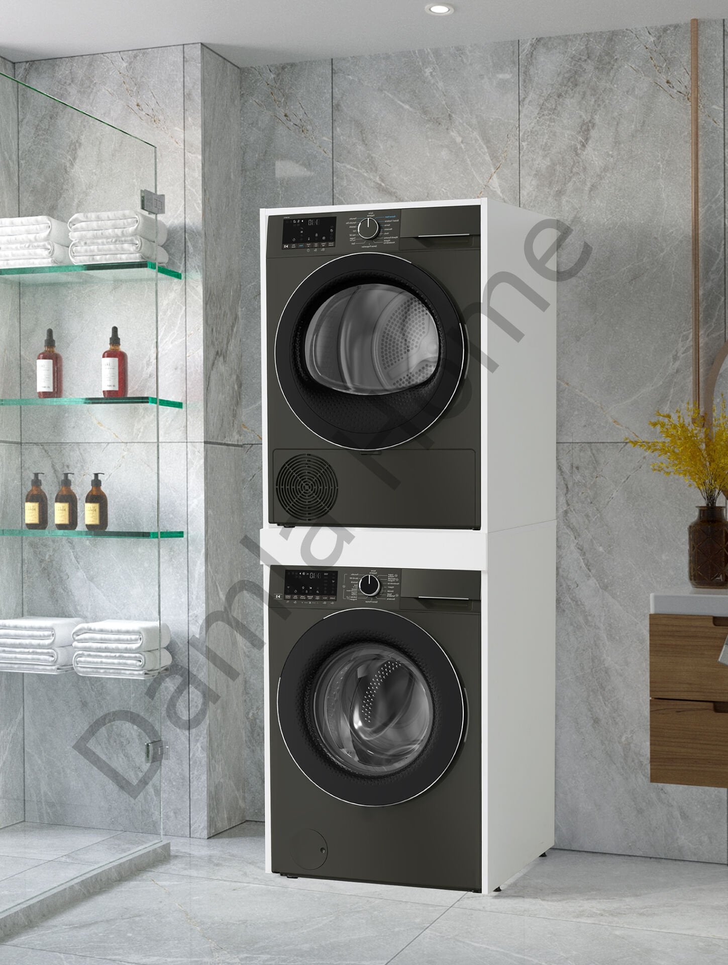 Çamaşır + Kurutma Makinesi Dolabı - Beyaz