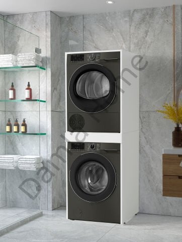 Çamaşır + Kurutma Makinesi Dolabı - Beyaz