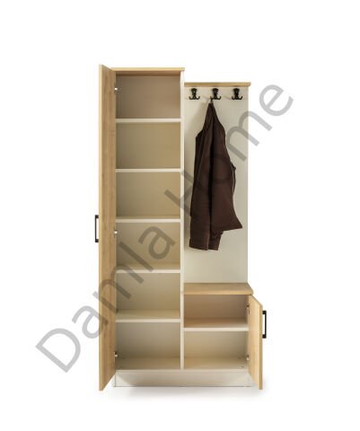 Zen Portmanto - Ekru/Meşe