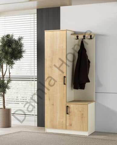 Zen Portmanto - Ekru/Meşe