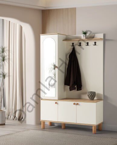 Duru Portmanto - Ekru/Meşe