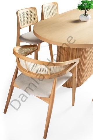 Asos Masa Sandalye Takımı - Kayın/Naturel