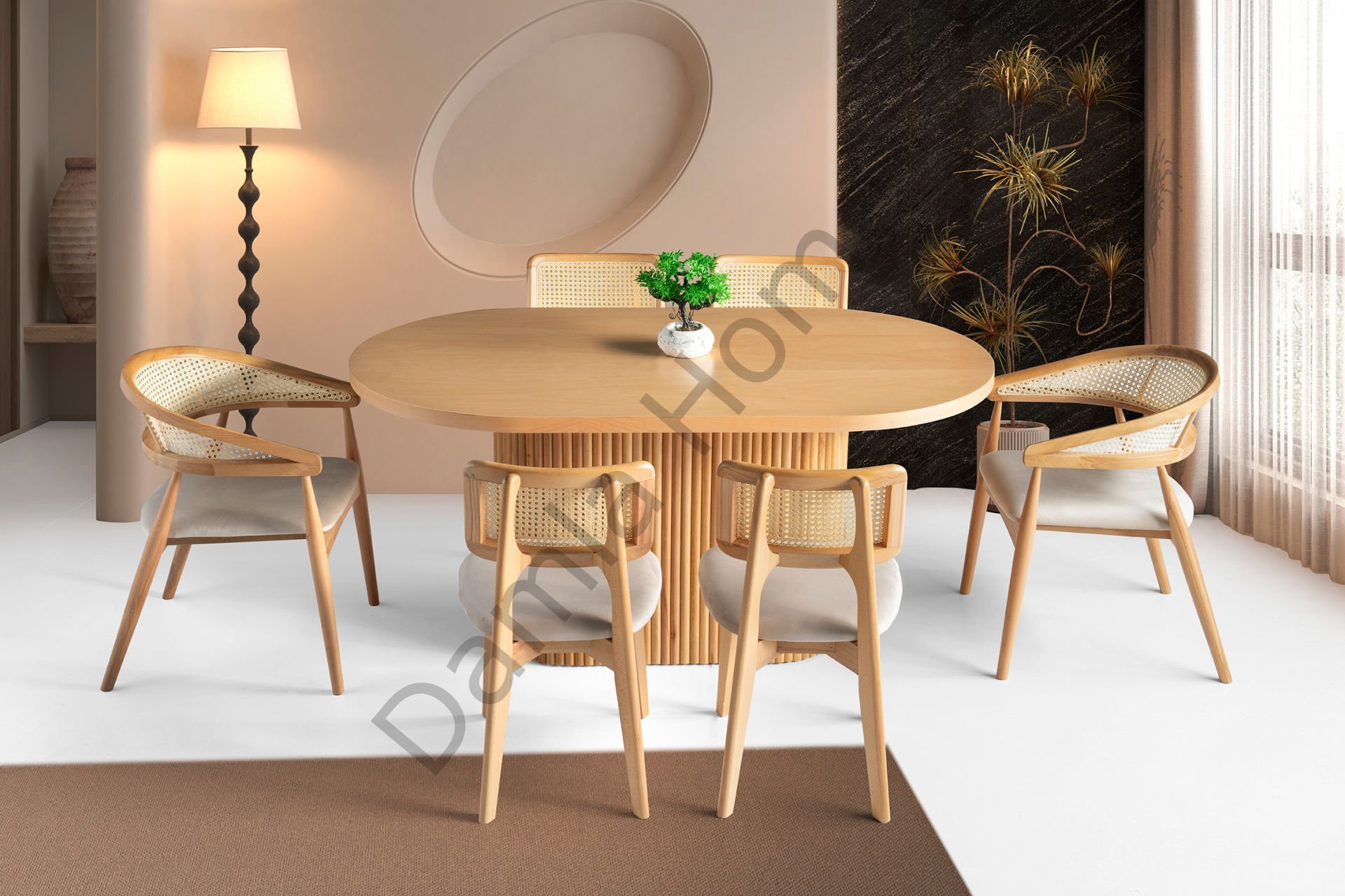 Asos Masa Sandalye Takımı - Kayın/Naturel