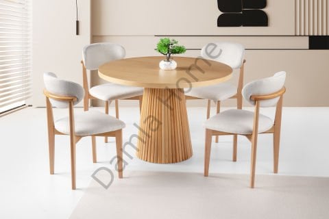 Beste Masa Sandalye Takımı - Kayın/Naturel