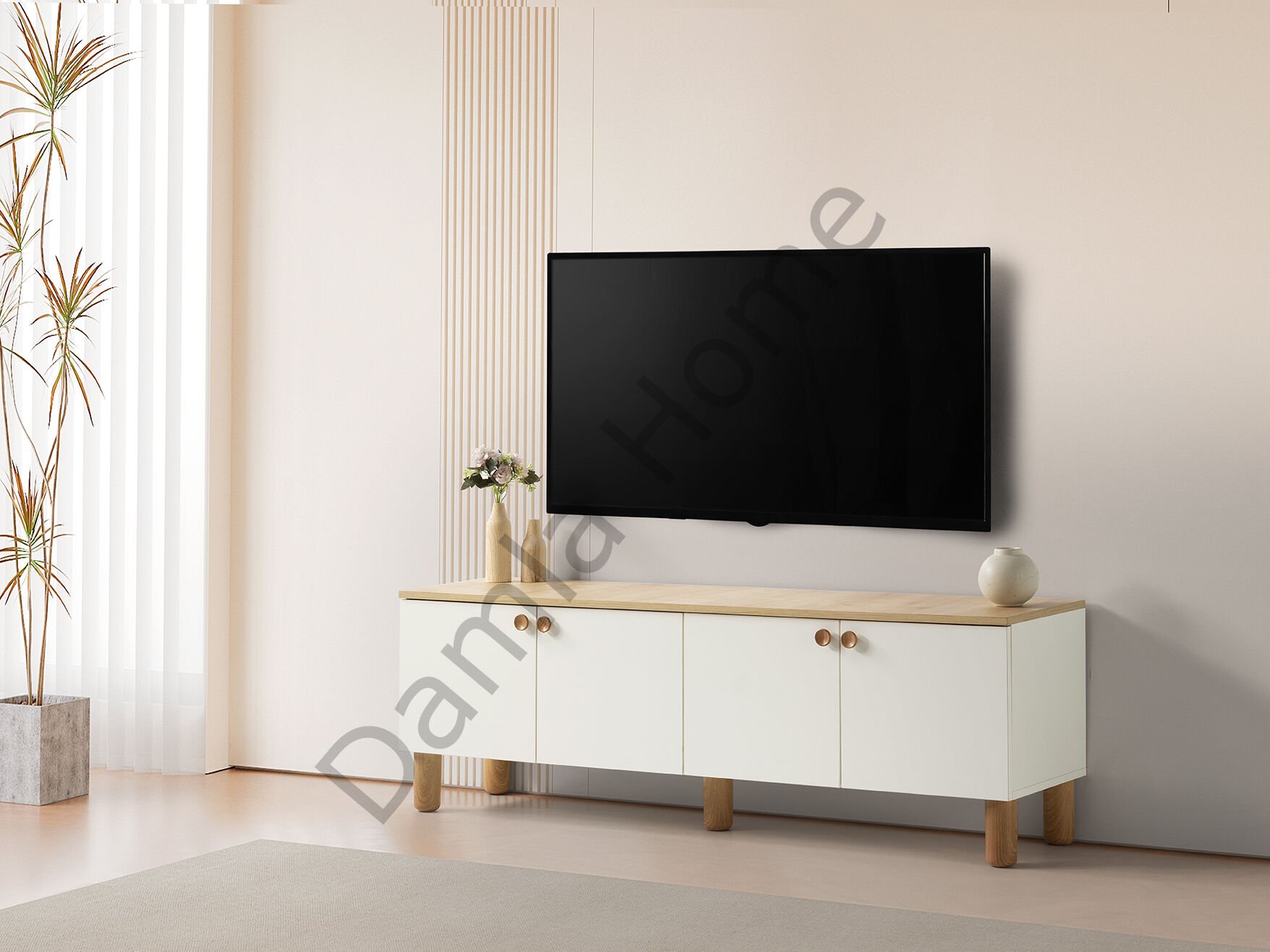 Duru Tv Ünitesi - Ekru/Meşe