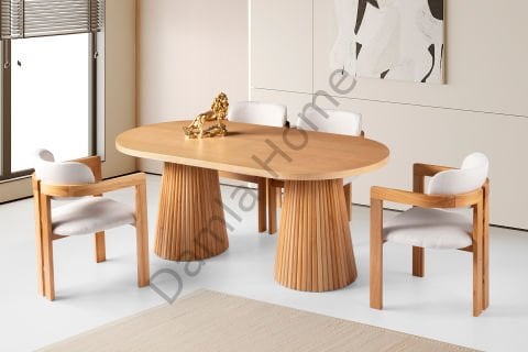 Pelit Masa Sandalye Takımı - Kayın/Naturel