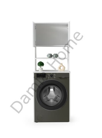Çamaşır Makinesi Dolabı - Üst Dolaplı - Beyaz