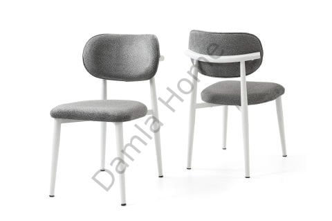 Belis Metal Sandalye - Beyaz/Gri
