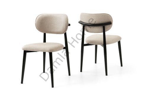 Belis Metal Sandalye - Siyah/Açık Kahve