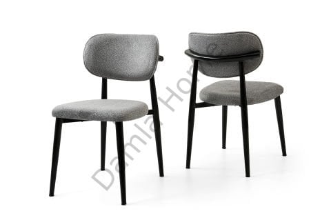 Belis Metal Sandalye - Siyah/Gri