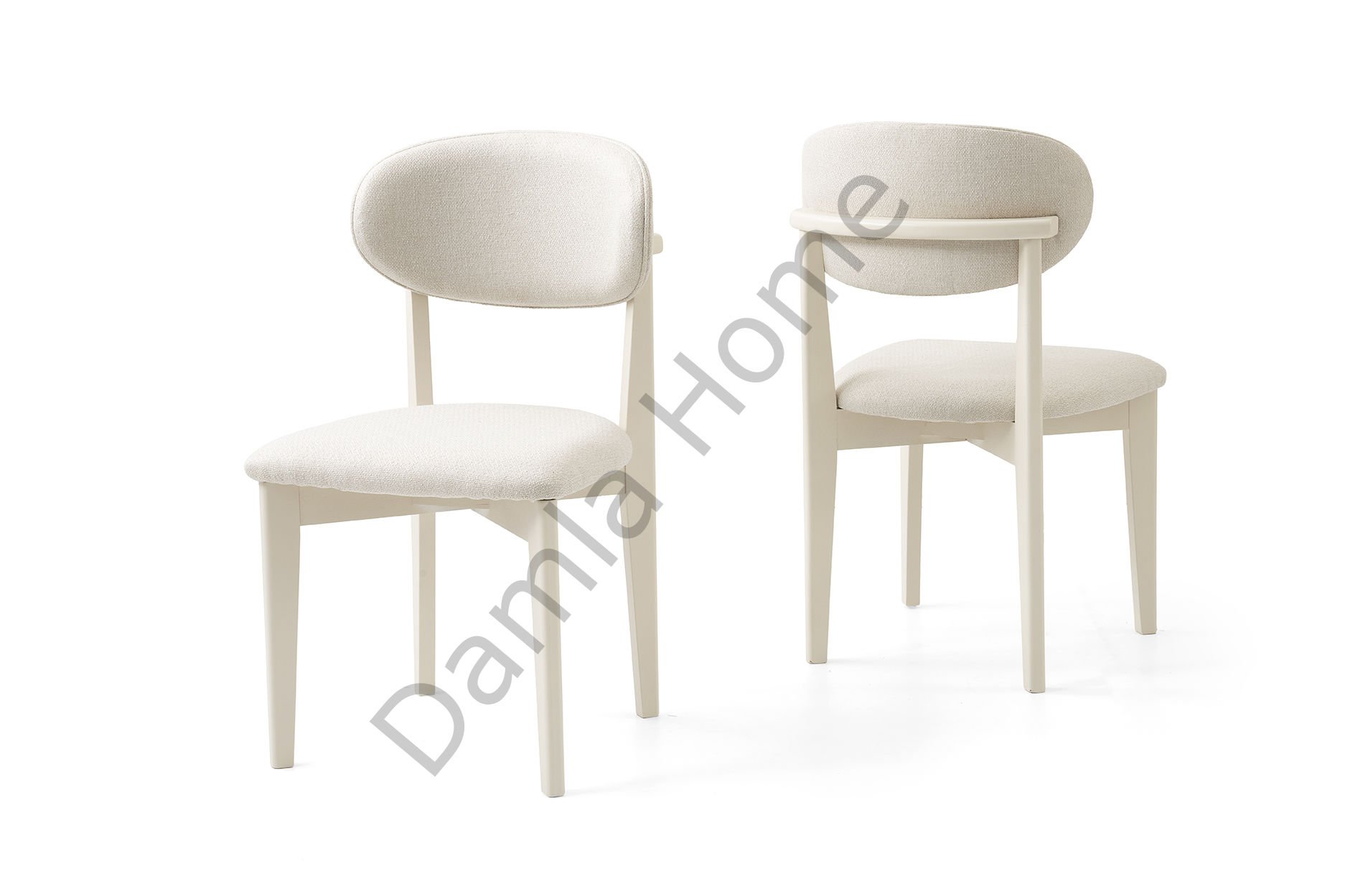 Norte Ahşap Sandalye - Traverten/Krem Kumaş