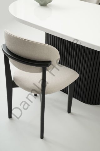 Asos Masa Sandalye Takımı - Beyaz/Siyah