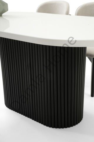 Asos Masa Sandalye Takımı - Beyaz/Siyah