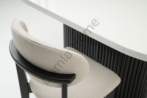 Asos Masa Sandalye Takımı - Beyaz/Siyah