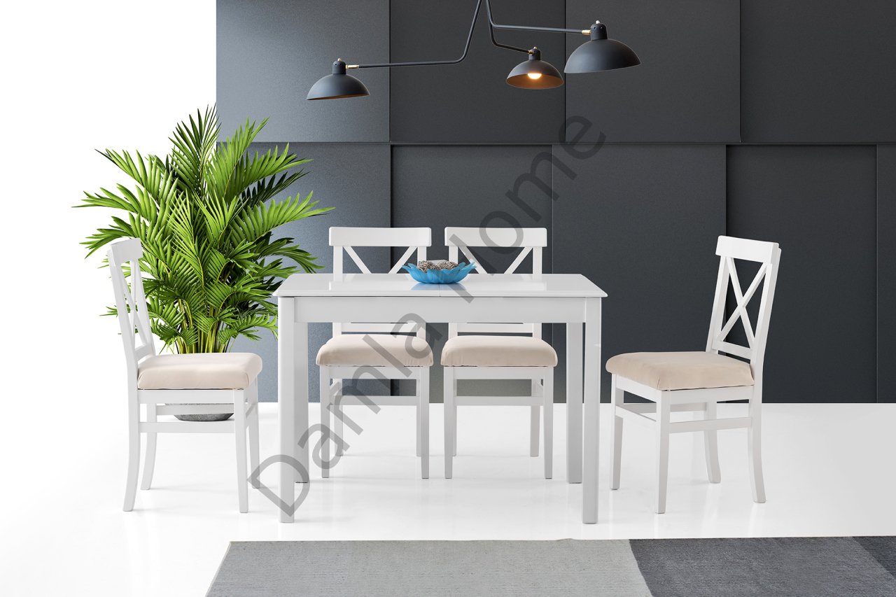 Verona Masa Sandalye Takımı - Beyaz