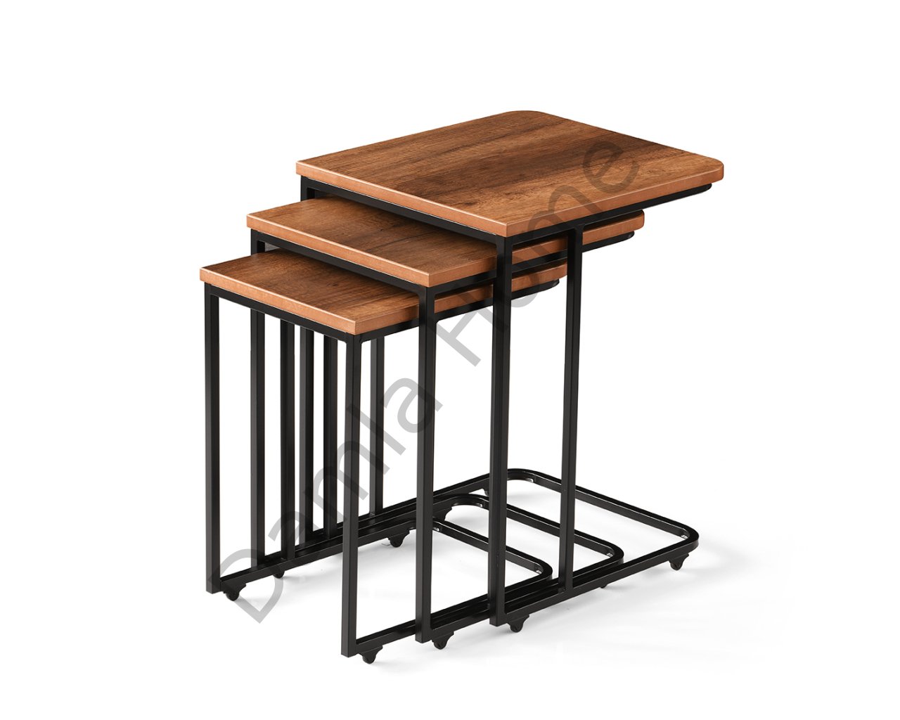 C Zigon Sehpa - Barok Ceviz/Siyah