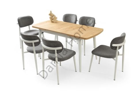 Kelebek Masa Sandalye Takımı - Meşe/Beyaz