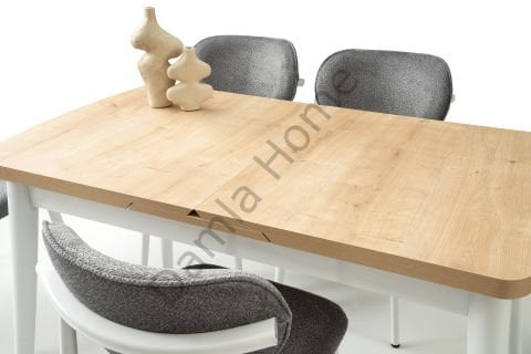 Kelebek Masa Sandalye Takımı - Meşe/Beyaz