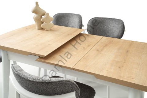 Kelebek Masa Sandalye Takımı - Meşe/Beyaz