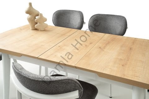 Kelebek Masa Sandalye Takımı - Meşe/Beyaz