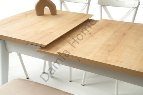 Kelebek Masa Sandalye Takımı - Meşe/Beyaz