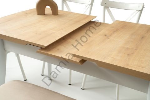 Kelebek Masa Sandalye Takımı - Meşe/Beyaz