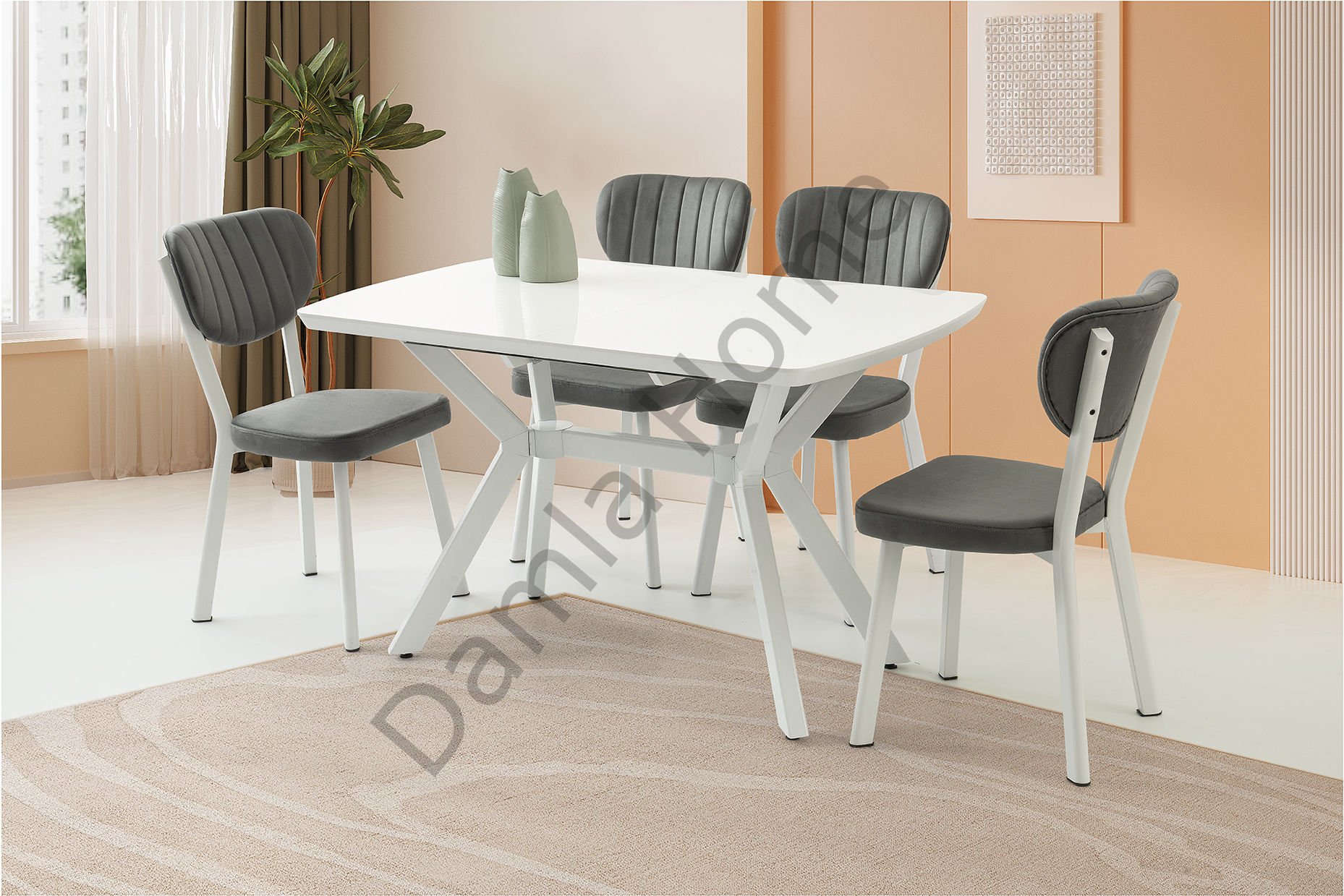 Venedik Masa Sandalye Takımı - Beyaz