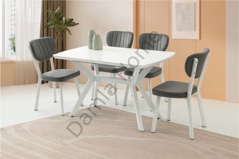 Venedik Masa Sandalye Takımı - Beyaz