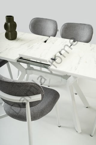 Venedik Masa Sandalye Takımı - Marmo/Beyaz