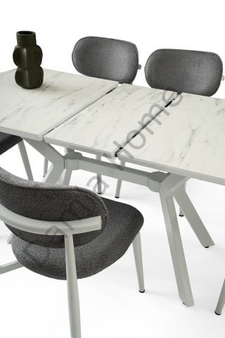 Venedik Masa Sandalye Takımı - Marmo/Beyaz