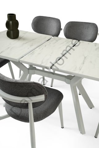 Venedik Masa Sandalye Takımı - Marmo/Beyaz