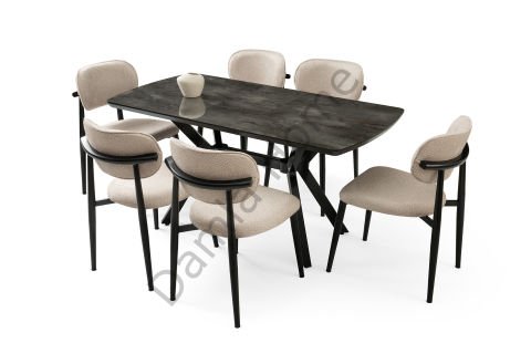 Venedik Masa Sandalye Takımı - Irony/Siyah