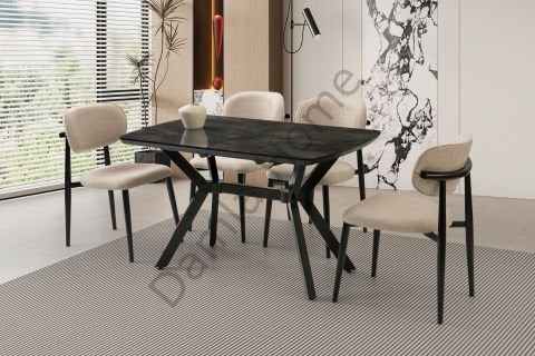Venedik Masa Sandalye Takımı - Irony/Siyah