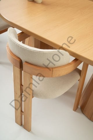 Lora Masa Sandalye Takımı - Kayın/Naturel