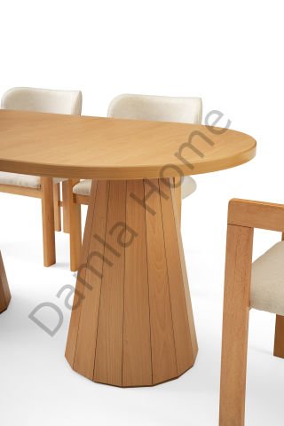 Lora Masa Sandalye Takımı - Kayın/Naturel