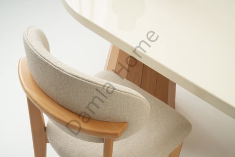 Lora Masa Sandalye Takımı - Ekru/Naturel