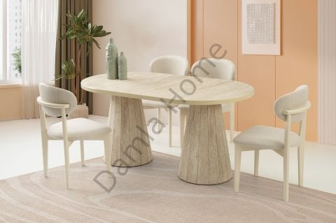 Lora Masa Sandalye Takımı - Traverten