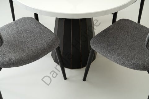 Bohem Masa Sandalye Takımı - Beyaz/Siyah