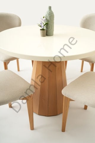 Bohem Masa Sandalye Takımı - Ekru/Naturel