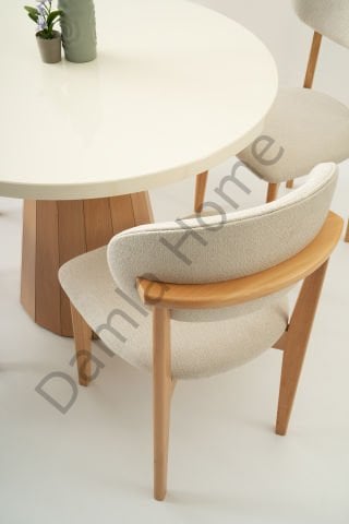 Bohem Masa Sandalye Takımı - Ekru/Naturel