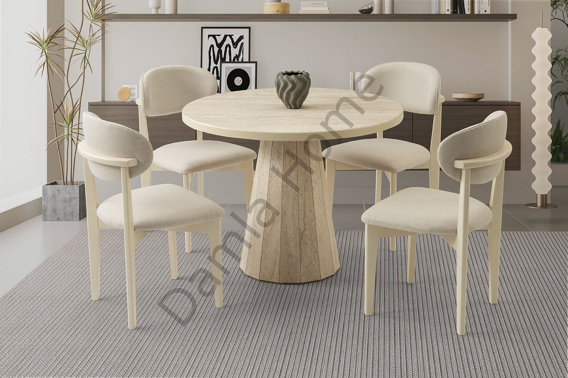 Bohem Masa Sandalye Takımı - Traverten