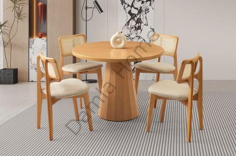 Bohem Masa Sandalye Takımı - Kayın/Naturel
