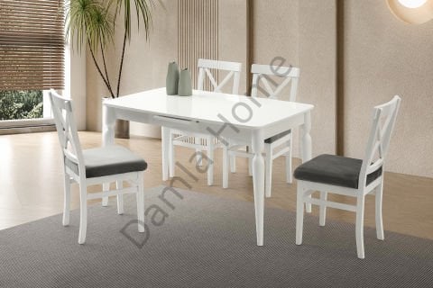 Eliz Masa Sandalye Takımı - Beyaz