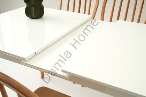 Eliz Masa Sandalye Takımı - Beyaz/Naturel