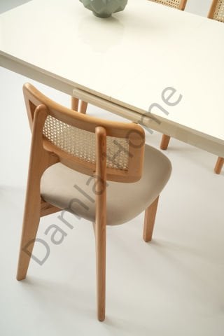 Eliz Masa Sandalye Takımı - Ekru/Naturel