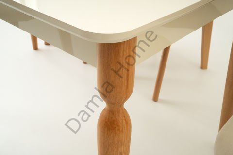 Eliz Masa Sandalye Takımı - Ekru/Naturel