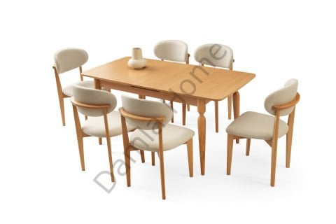 Eliz Masa Sandalye Takımı - Kayın/Naturel